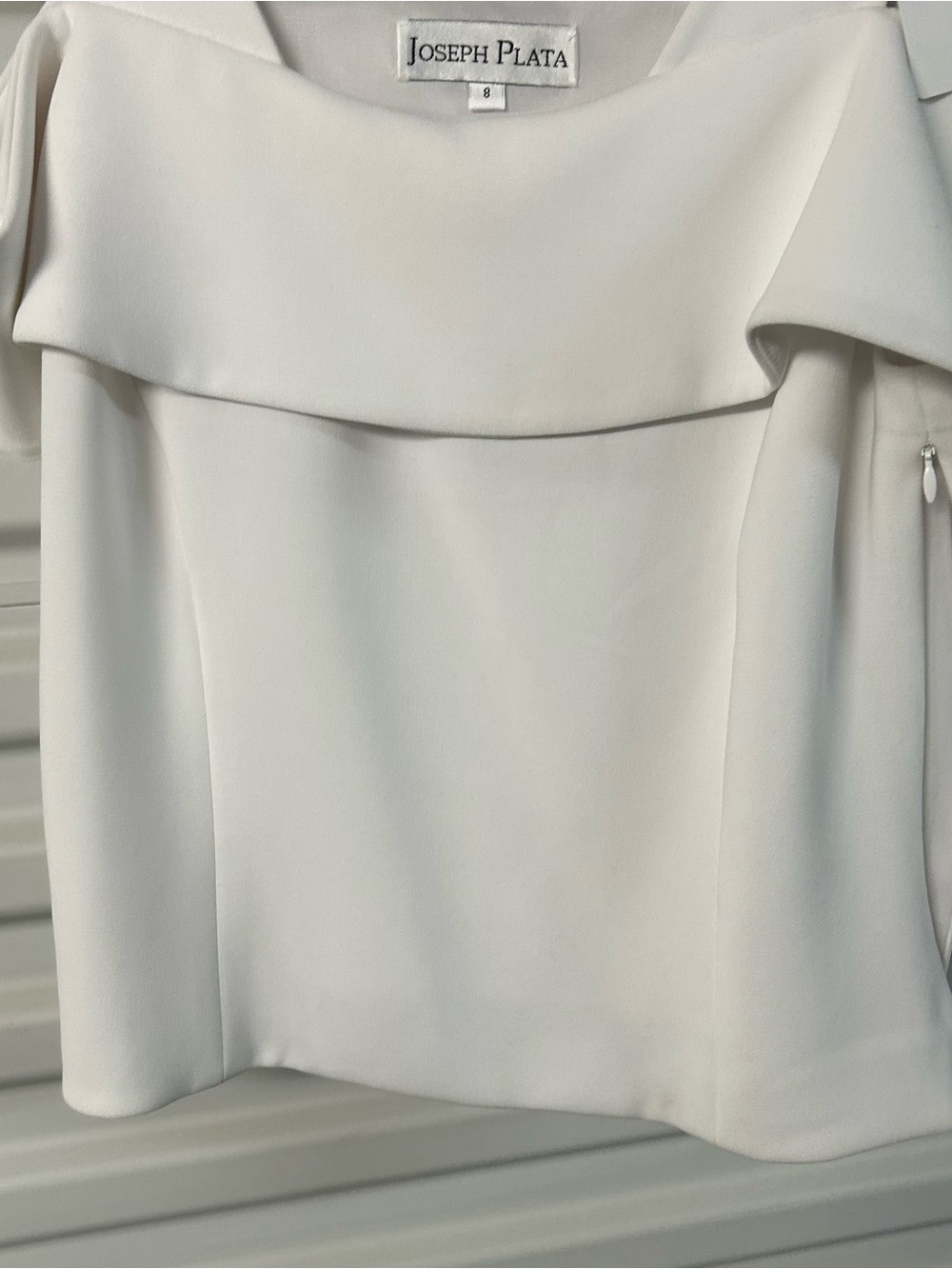 White Cold-Shoulder Ruffle Camisole - Picture 5 of 11